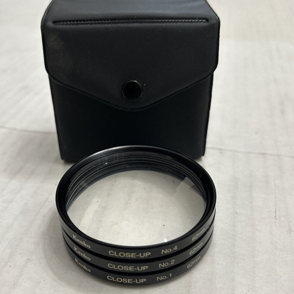 Kenko 62 MM  Close Up Filter Set +1, +2, +4 w/Case - Optical Glass